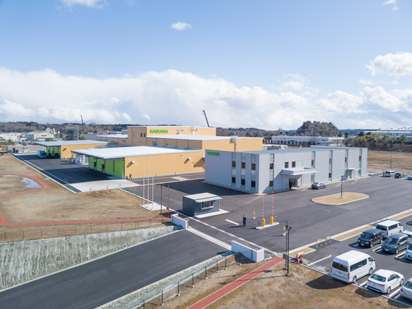 Drone shot of the new Kanto factory of SARAYA